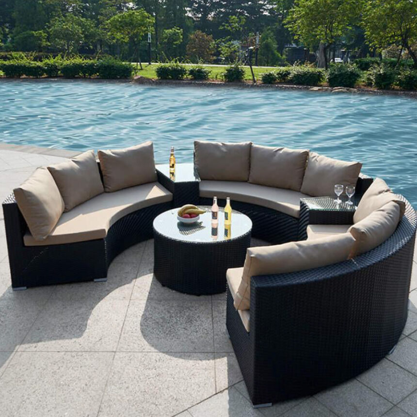 Semi-circle 9 Seater Outdoor set Outdoor Furniture